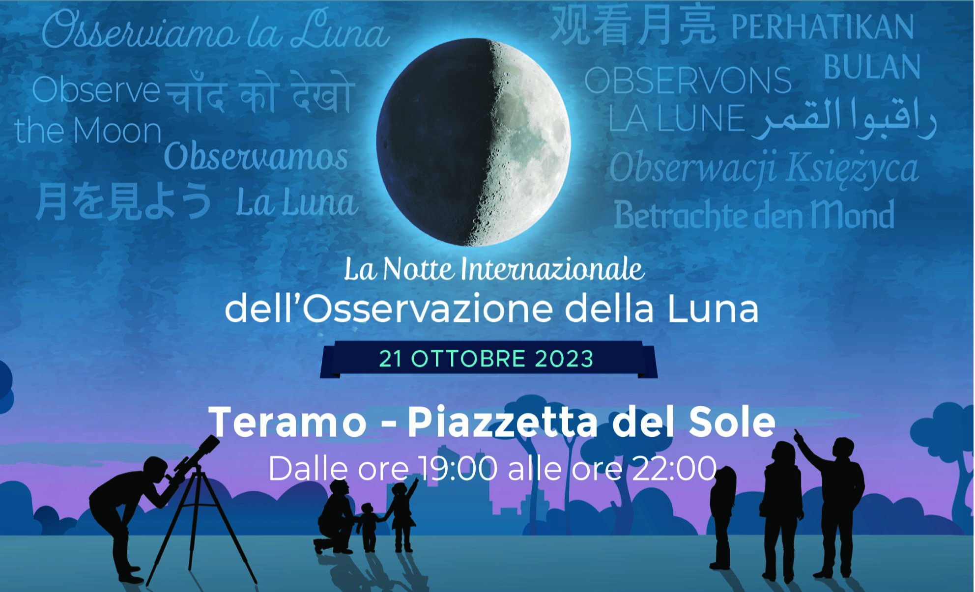 "La Notte Internazionale dell'Osservazione  della Luna" illumina il Cielo di Teramo