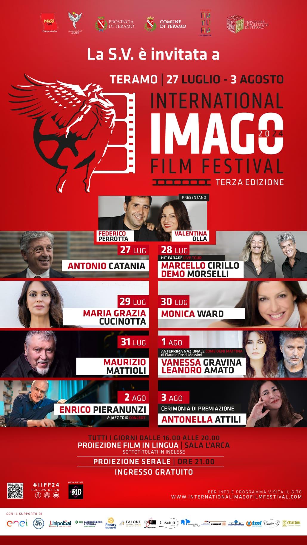 Da sabato 27 luglio al via la terza edizione dell’Imago Film Festival 