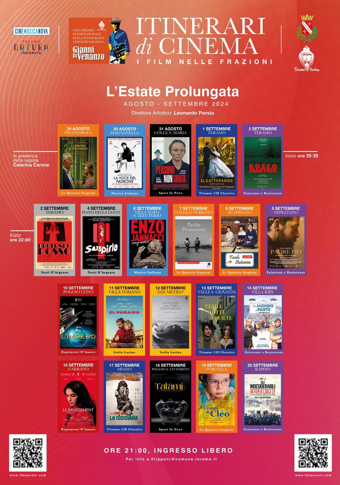 “L’estate prolungata”, titolo dell’edizione 2024 di Cinema nelle frazioni