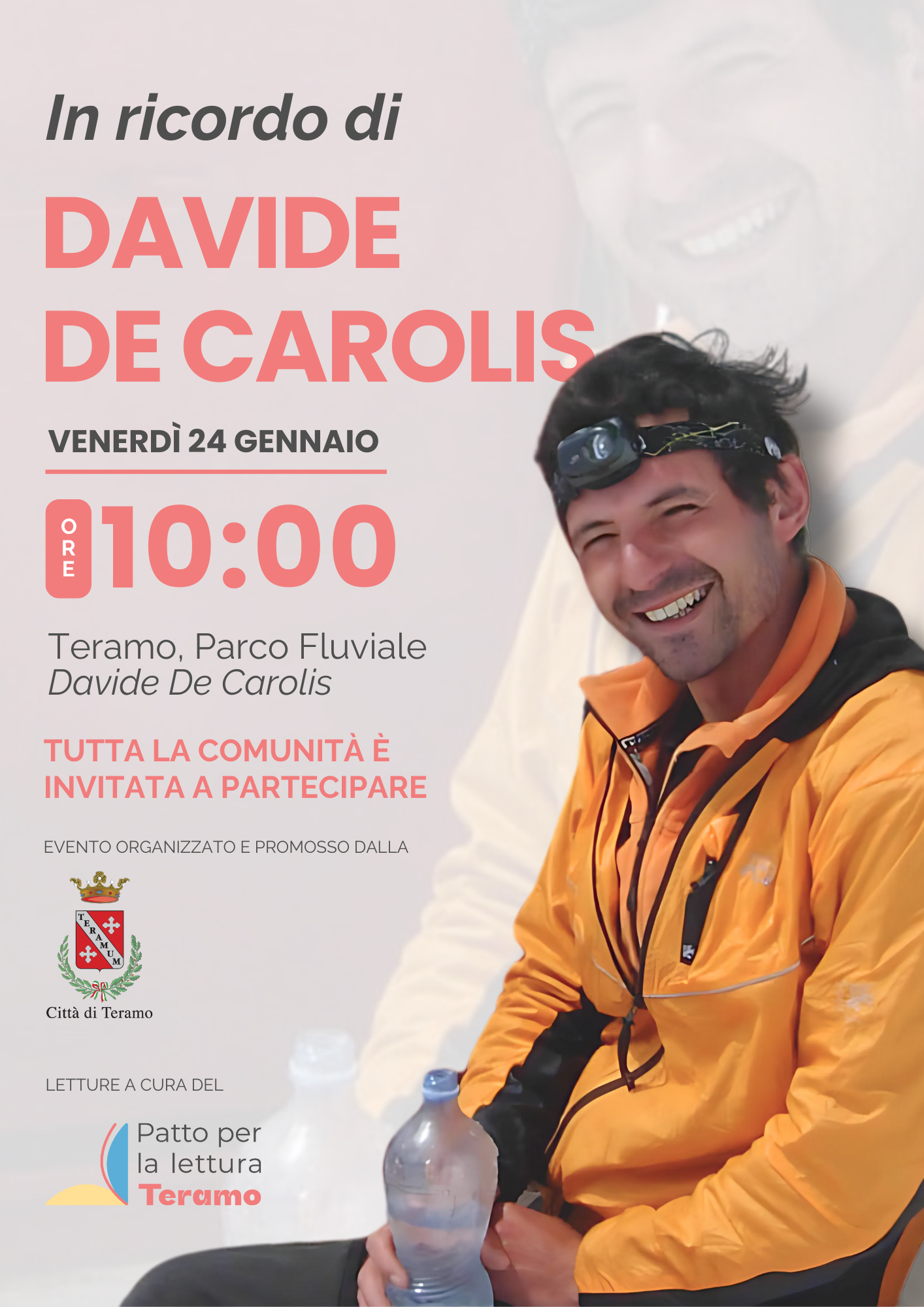 Venerdì 24 gennaio,  cerimonia in ricordo di Davide De Carolis